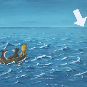 At sea